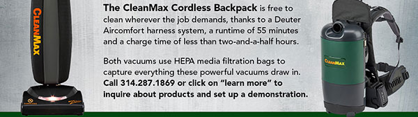 The CleanMax Cordless Backpack