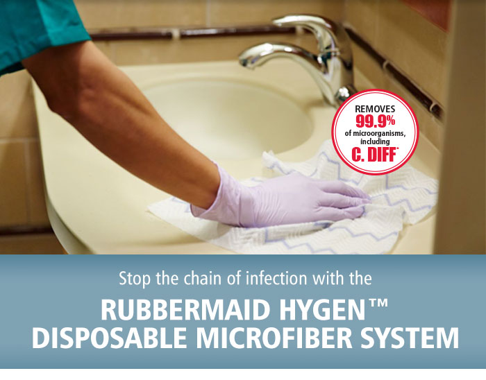 Stop the chain of infection with the Rubbermaid HYGEN™ Disposable Microfiber System