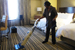 <br />
Once cleaning is completed, staff will go through the room vacuuming up debris.<br />
