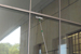 
A Team Clean Inc. employee washes the windows at the Barnes Foundation museum in Philadelphia. 
