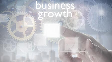 A vector image depicting business growth