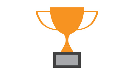 Trophy cup vector icon winner symbol