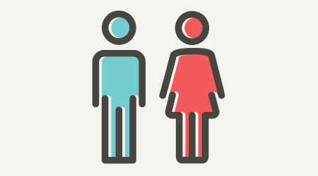 Male and female icon thin line for web and mobile, modern minimalistic flat design