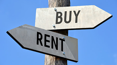 Rent and buy signpost