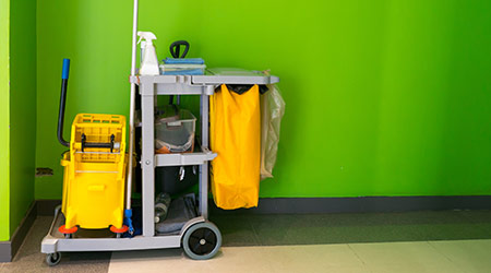 Cleaning Supplies,Commercial cleaning equipment with cart