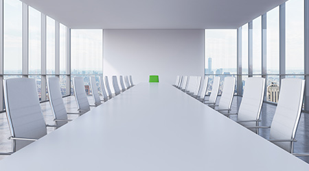 Panoramic conference room in modern office in New York City