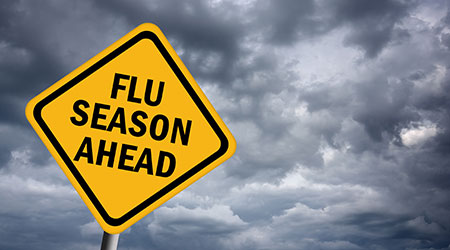 Flu season ahead sign