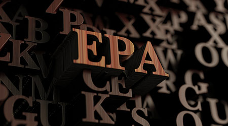 A rendering of 3D letters spelling out "EPA"